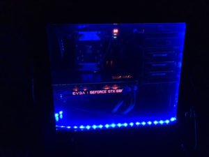 EVGA GeForce GTX 1080TI LED light up in computer case