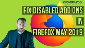 graphic with text fix disabled add on in firefox may 2019 and firefox logo